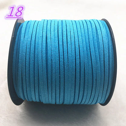 NEW 5yards/Lot 3mm Double Sided Suede Braided Cord Korean Velvet Leather Handmade Beading Bracelet Jewelry String