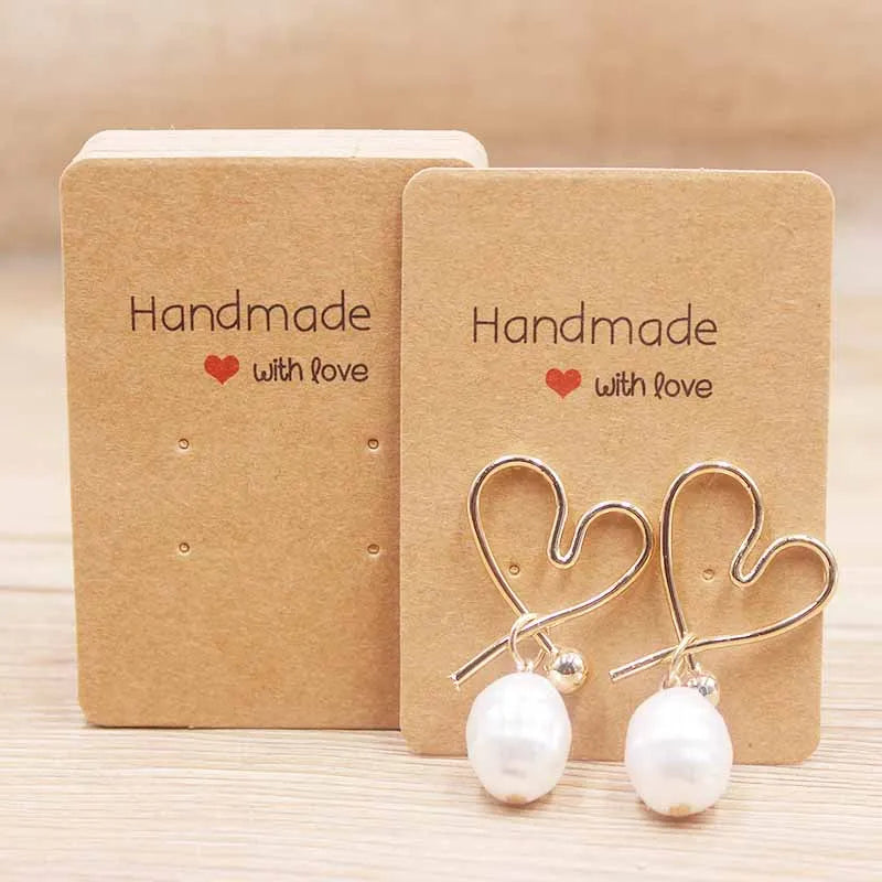 Mulit Size DIY Handmade  Jewelry Earring Packing Card Cute Stud/Drop Earring Display Card 100pcs Per Lot
