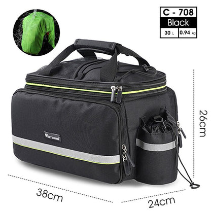 WEST BIKING Waterproof 3 in 1 Expandable Bicycle Trunk Bag Mountain Bike Rear Seat Cargo Carrier Cycling Travel Luggage Pannier