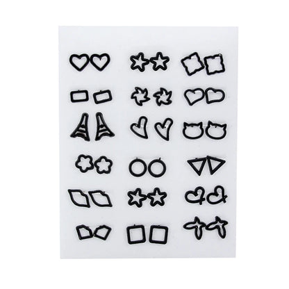 36Pairs/18pairs Earrings Mixed Styles Rhinestone Sun Flower Geometric Animal Plastic Stud Earrings Set for Women Girls Jewelry