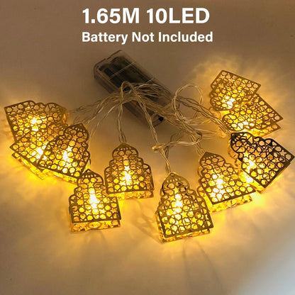 1.6M Moon Star Led Light String Eid Mubarak Decor Ramadan Decor for Home Muslim Islamic Decor Hajj Ramadan Kareem Eid Al Adha