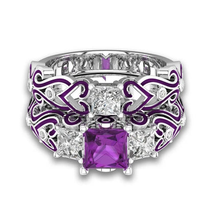 Cellacity Classic Silver Rings for Women Sapphire Ruby Emerald Amethyst Zircon Silver Fine Jewelry Female