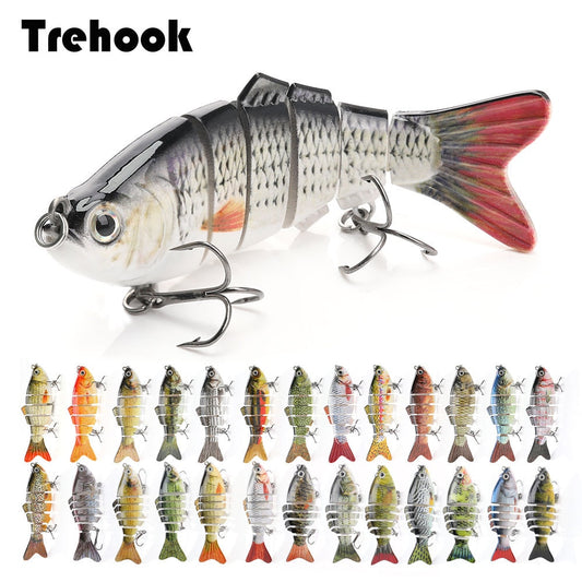 TREHOOK Sinking Wobblers Fishing Lures 10cm 17.5g 6 Multi Jointed Swimbait Hard Artificial Bait Pike/Bass Fishing Lure Crankbait