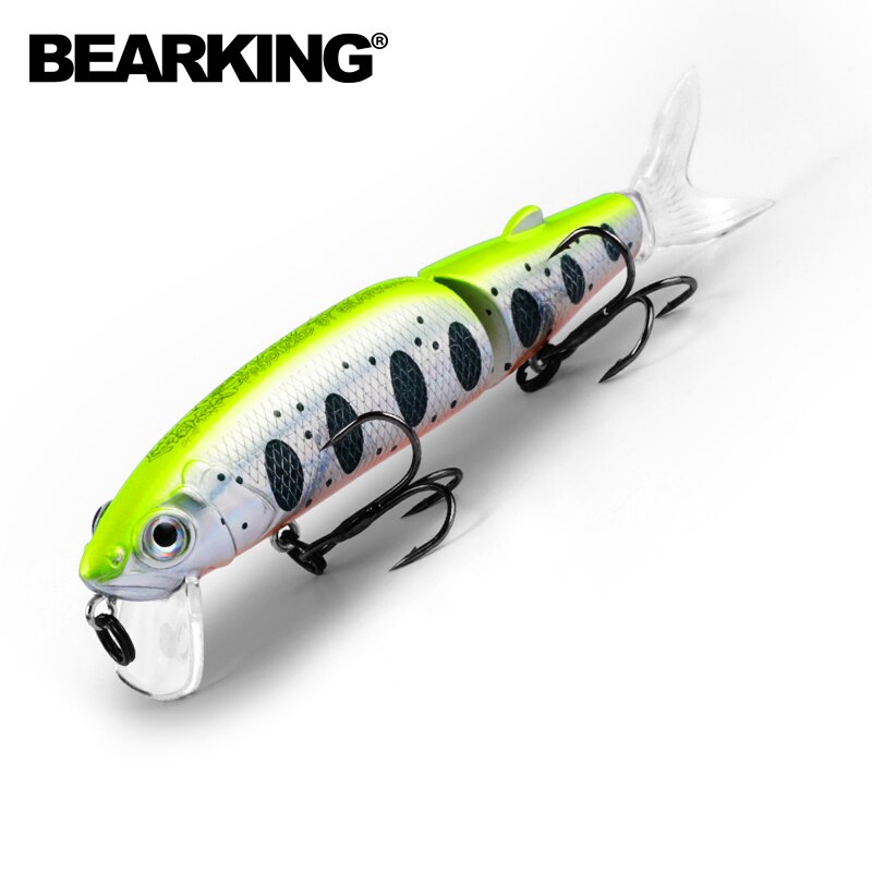 Bearking 11.3cm 13.7g  Hot Fishing Lure Minnow Quality Professional Bait Swim Bait Jointed Bait Equipped Black or White Hook