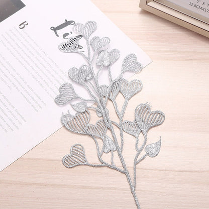 DIY Xmas Tree Garland Hanging Decor Christmas Tree Decor Christmas Hollow Christmas Glitter Tree Branches Simulated Leaves