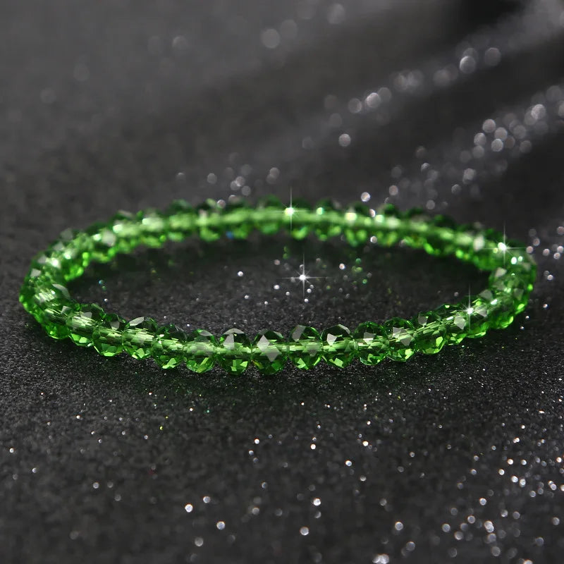 New Artificial Austria Crystal Bracelet Fashion Shiny Stone Beads Elasticity Rope Strand Bracelets for Women Jewelry