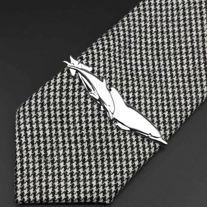 1 Piece Chrome Stainless Glasses Car Airplane Fork Spoon Shape Metal Tie Clip for Men Necktie Clips Pin for Mens