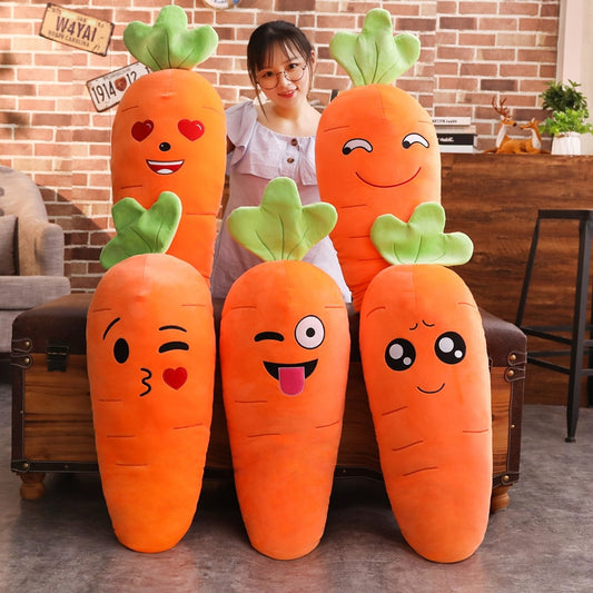 45/50/65/90cm Cartoon Smile Carrot Plush Toy Cute Simulation Vegetable Carrot Pillow Dolls Stuffed Soft Toys for Children