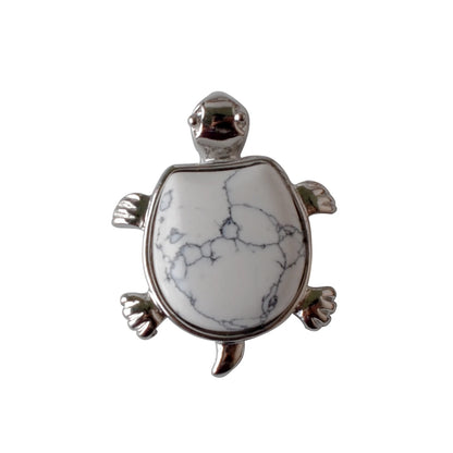 Howlite Turtle Nacklace Pendant Natural Semi Precious Stones Give for Men and Women