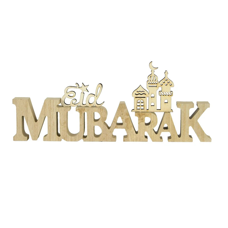 Eid Mubarak Wooden Ornament Ramadan Decorations for Home Islamic Muslim Party Supplies Eid Al Adha Favor Ramadan Kareem