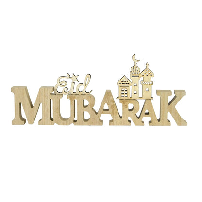 Eid Mubarak Wooden Ornament Ramadan Decorations for Home Islamic Muslim Party Supplies Eid Al Adha Favor Ramadan Kareem