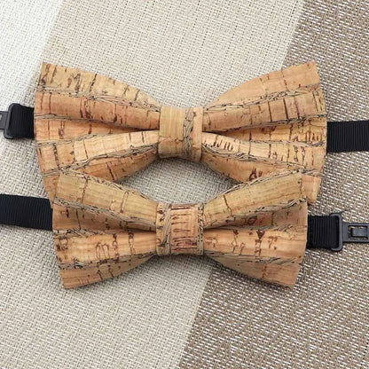Fashion New Cork Wood Kids Bow Ties Novelty Handmade Fancy Bowtie Adjustable Butterfly Party School Children Accessories