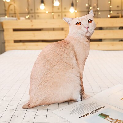 1PCS 50CM 3D Simulation Cat Plush Stuffed Soft Pillow Cute Lifelike Dog Sofa Bedroom Cushion Kids Toys Home Decoration