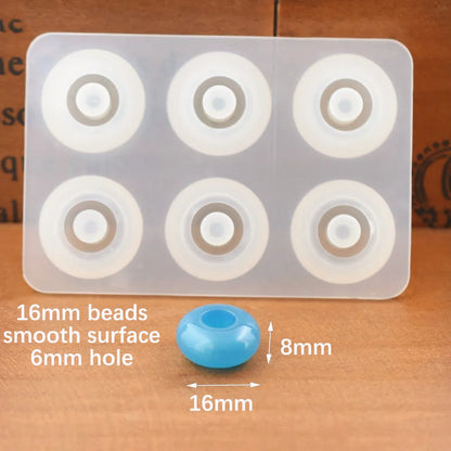 SNASAN Silicone Mold for 12mm 16mm Beads With Big Hole Jewelry Making Necklace Bracelet Bead Epoxy Resin Silicone Mould Handmade
