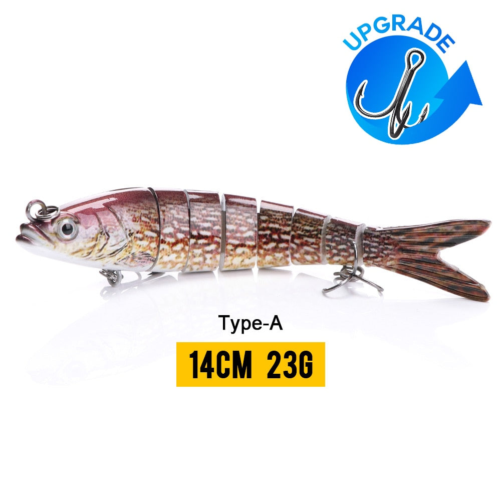 VTAVTA 10/14cm Sinking Wobblers Fishing Lures Jointed Crankbait Swimbait 8 Segment Hard Artificial Bait for Fishing Tackle Lure