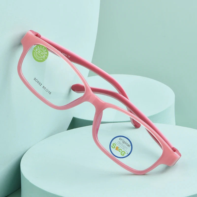 SECG Ultralight Flexible Soft Kids Frame Children Optical Spectacle Frame Glasses for Sight Eyeglass Lunettes De Vue Enfant