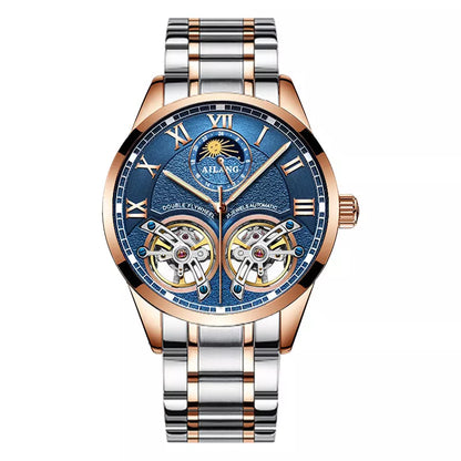 AILANG Original Design Men's Double Flywheel Automatic Mechanical Watch Fashion Leisure Business Luxury Clock
