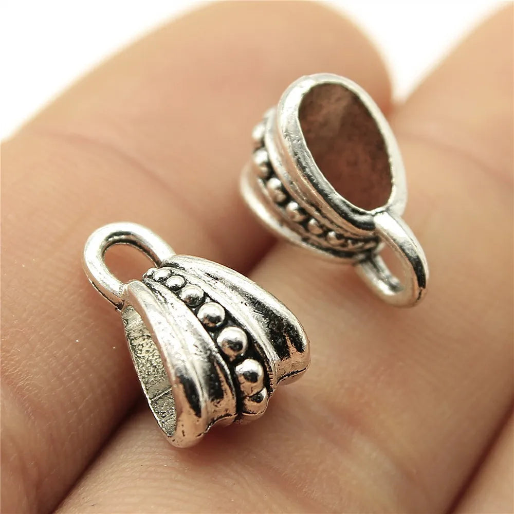 20pcs Connector Charms Bail Beads Antique Silver Color Bail Beads Charms Jewelry Findings DIY Bail Beads Charms Connector