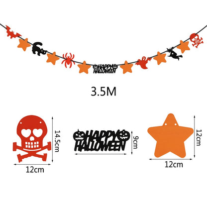 2023 Year Happy Halloween Banner Garland for Halloween Home Hanging Ornament Decorations Kids Child Favors Creative
