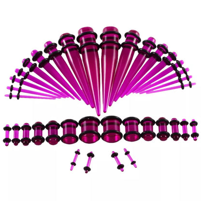 36pcs/Lot Acrylic Ear Gauge Taper and Plug Stretching Kits Mixed Color Ear Flesh Tunnel Expansion Body Piercing Jewelry 14g-00g