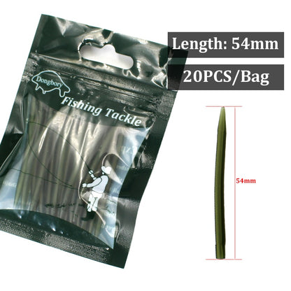 20PCS Carp Fishing Accessories Anti Tangle Sleeves Line Aligner Hook Sleeve for Carp Fishing Rig Hair Ronnie Rig Terminal Tackle