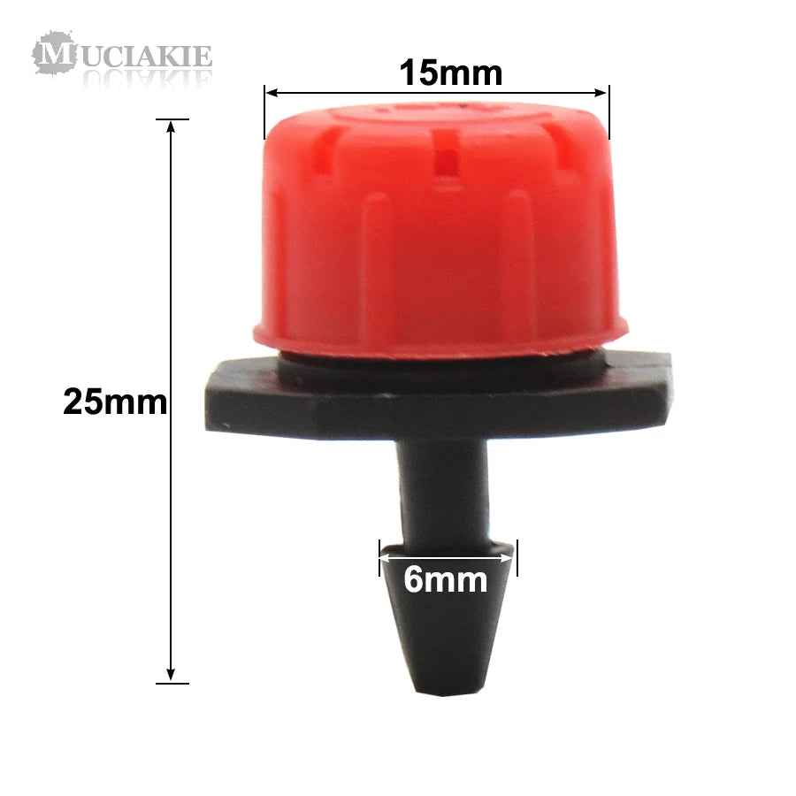 MUCIAKIE 30-1000pcs Adjustable Irrigation Misting Micro Flow Dripper Drip Head 1/4'' Hose Garden Sprinklers Garden Watering Tool