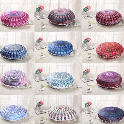 Colorful Mandala Floor Pillows Ottoman Round Bohemian Meditation Cushion Pillow Pouf48
