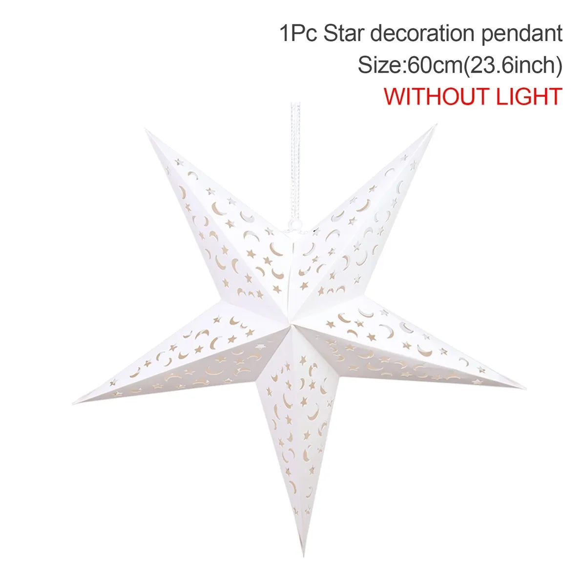 30-75cm Hollow Star Hanging Pendant Eid Mubarak Christmas Ramadan Decoration 2024 Islamic Muslim Party Decor Ramadan Kareem