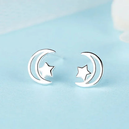Newest 925 Sterling Silver Needle Women's Jewelry Cute Chic Stud Earrings for School Girls Kids Lady Birthday S925 Stamp