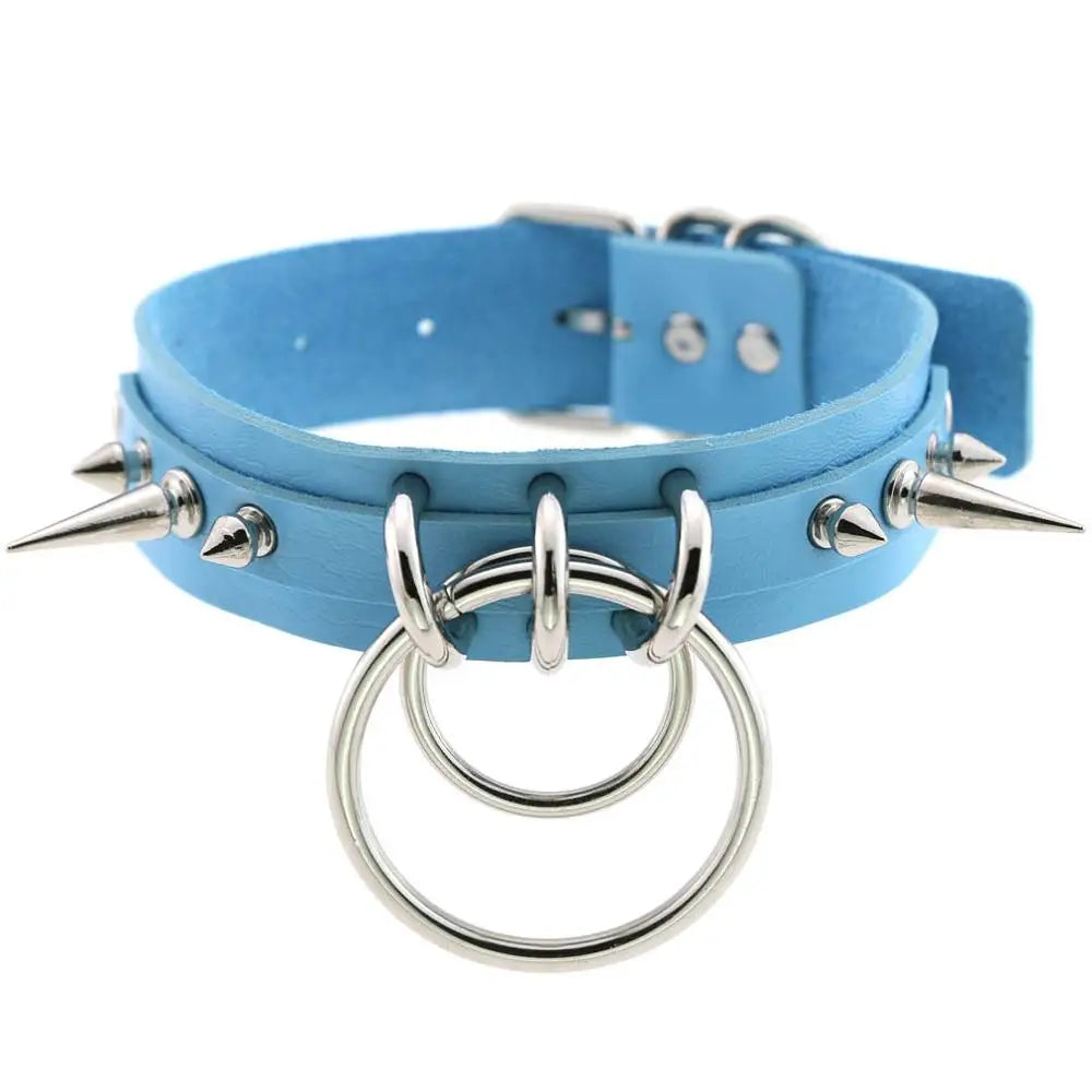 KMVEXO Punk Spike Metal Collar Girls Leather Harness Choker Necklace for Women Party Club Chockers Gothic Jewelry Harajuku 2019