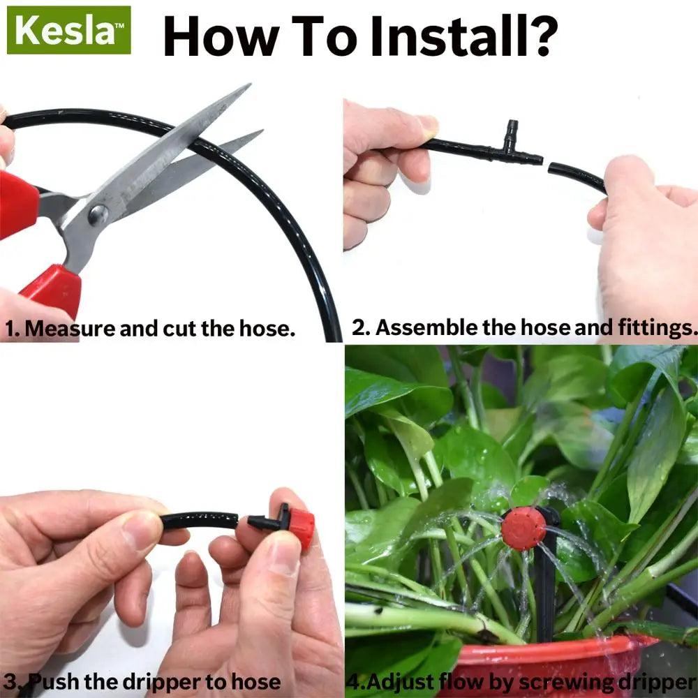 30-500pcs Adjustable 1/4 Irrigation Misting Dripper Sprinkler Head Micro Flow Drip Head Garden Watering Tool Lawn Greenhouse