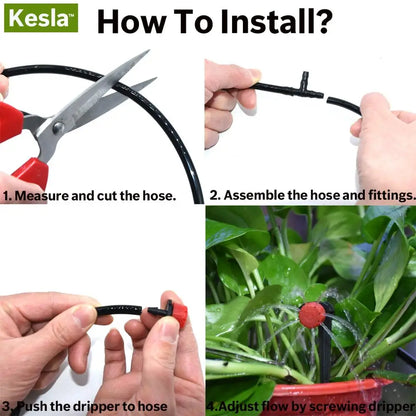 30-500pcs Adjustable 1/4 Irrigation Misting Dripper Sprinkler Head Micro Flow Drip Head Garden Watering Tool Lawn Greenhouse