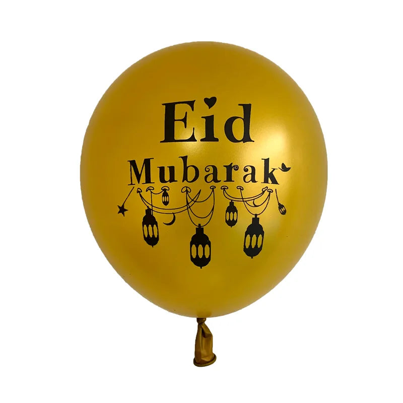 10pcs Eid Mubarak Latex Balloon Balloons Ramadan Kareem Decoration Ramadan Mubarak Muslim Islamic Festival Party DIY Decorations