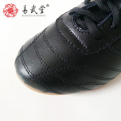 Yiwutang Chinese Kung Fu Shoes Black Tai Chi and Taiji Shoes Leather Wu Shu