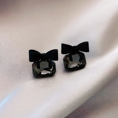 Korean Jewelry Fresh Cute Hook Drop Oil Flower Stud Earrings Crystal Earring for Women