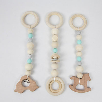 3 Pcs/Set Nordic Baby Gym Frame Game Pendants Sensory Nursery Ring-Pull Toy Wooden Clothes Rack Kids Room Decoration