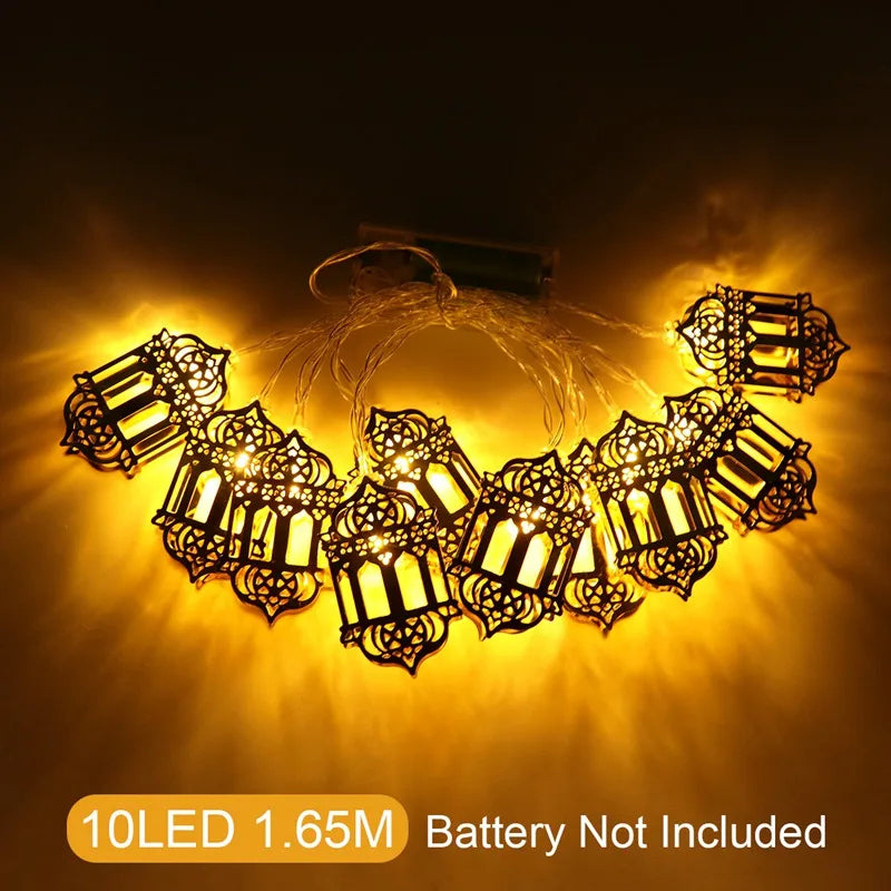 1.6M Moon Star Led Light String Eid Mubarak Decor Ramadan Decor for Home Muslim Islamic Decor Hajj Ramadan Kareem Eid Al Adha