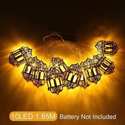 1.6M Moon Star Led Light String Eid Mubarak Decor Ramadan Decor for Home Muslim Islamic Decor Hajj Ramadan Kareem Eid Al Adha