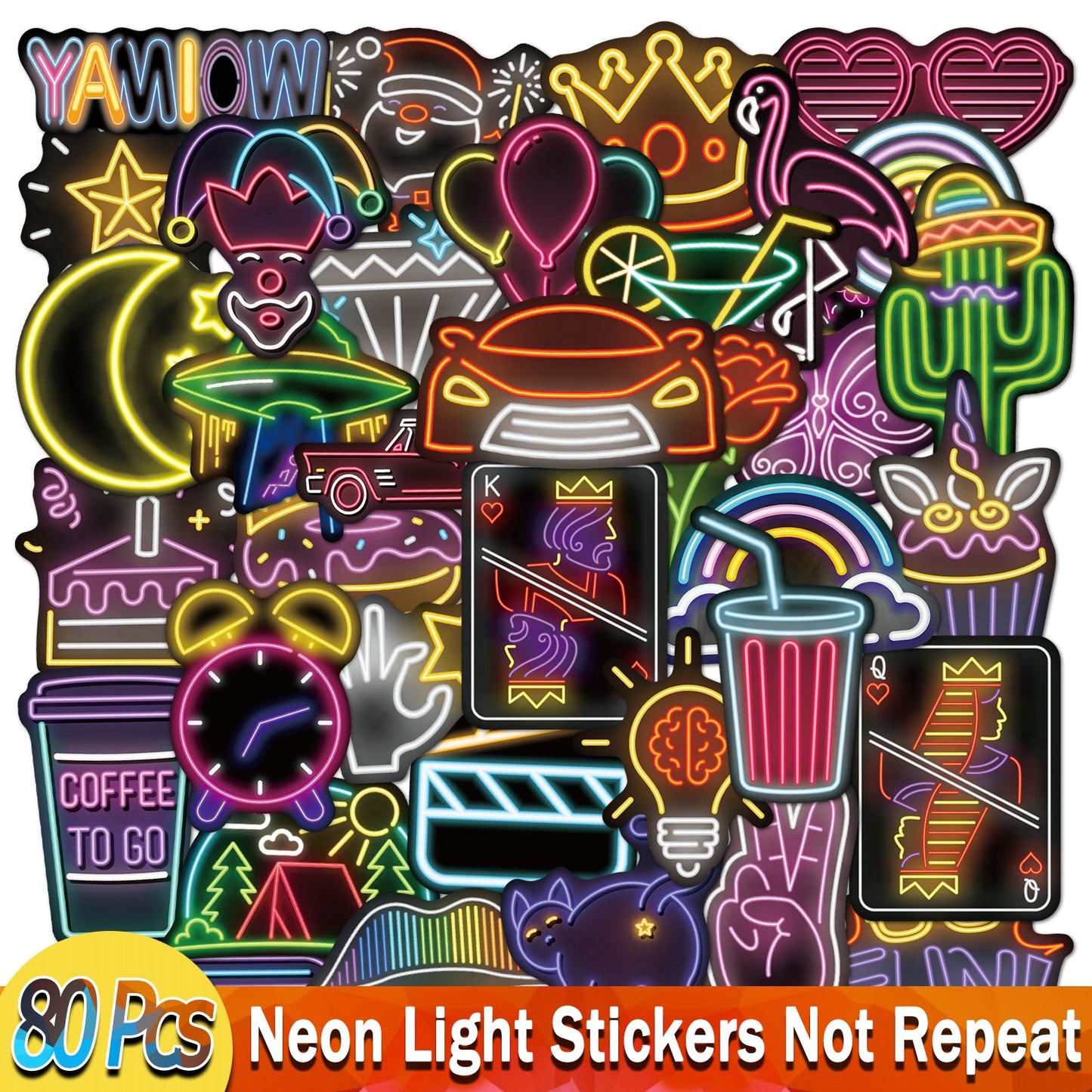 Anime Stickers for Unicorn Cartoon Animals Dogs Cats Graffiti Sticker on Skateboard Laptop Bike Car Guitar Phone Decals Pack