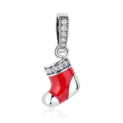 Bamoer 925 Sterling Silver Jewelry Christmas Collection Charm for Women Girl DIY Jewelry Fit Original Bracelet Bangle