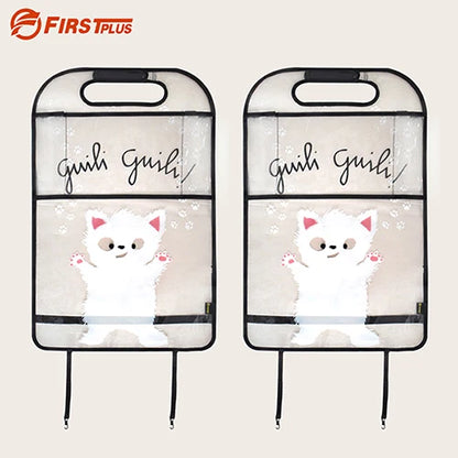 Firstplus Environmental Car Back Seat Protector Kicking Mat Case Cover for iPAD 2/3/4/Air/Mini and Drink Catoon Styling