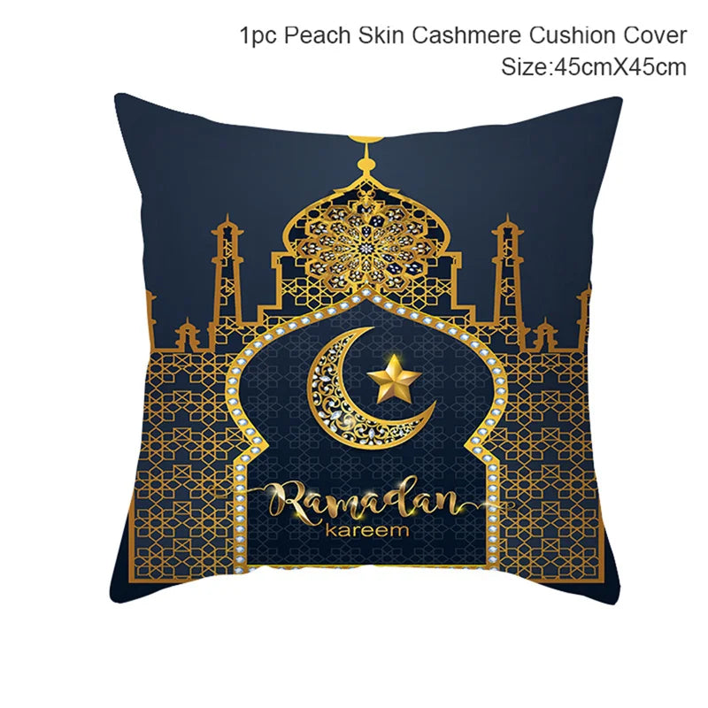 Ramadan MUBARAK Cushion Cover Eid Mubarak Decoration Islamic Muslim Party Favors Islam Eid Al Adha Ramadan Kareem 45x45cm