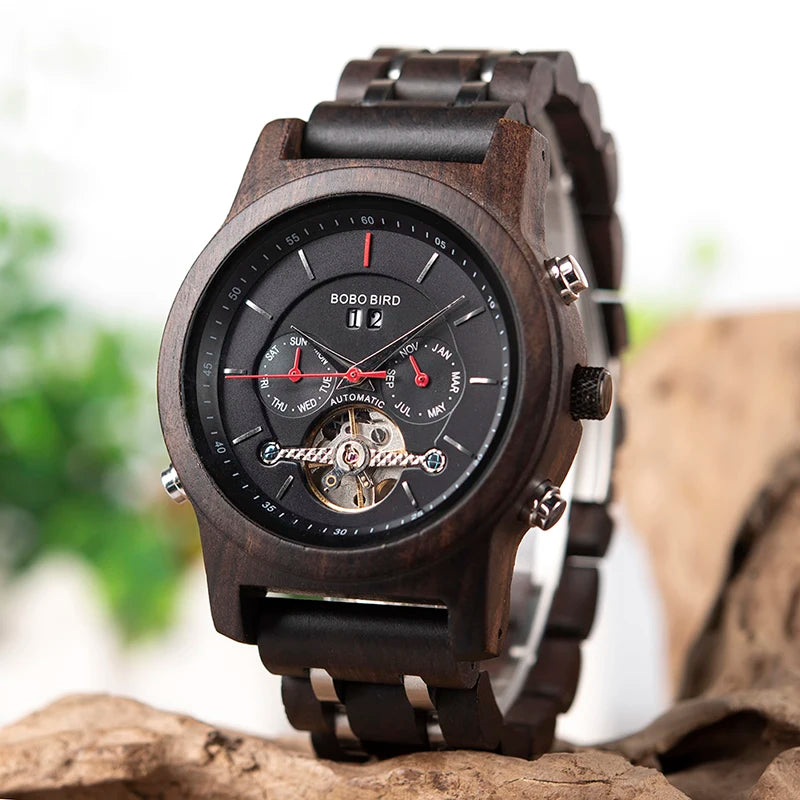 BOBO BIRD Mechanical Watches Men Top Brand Luxury Wooden Watch Montre Homme Automatique W-Q27