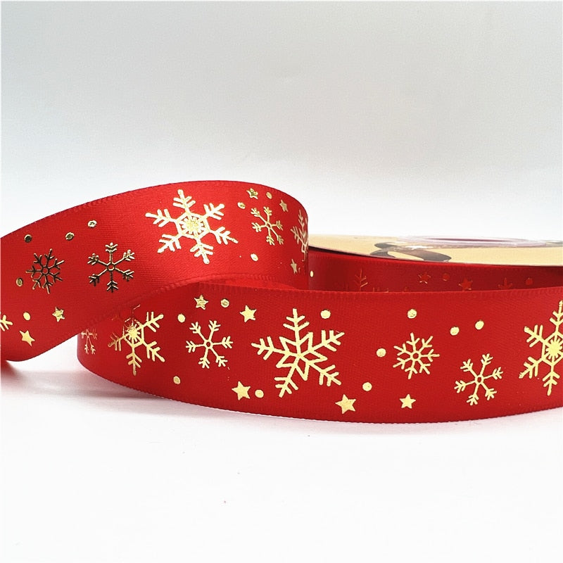 5yards 1inch 25mm Christmas Ribbon Printed Christmas Polyester Ribbon for Handmade Design Christmas Decoration DIY