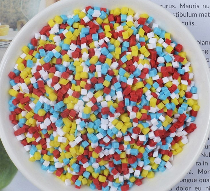 100g/Bag Slime Clay Sprinkles Filler Toys Accessories Candy Fake Cake Dessert Mud Decoration