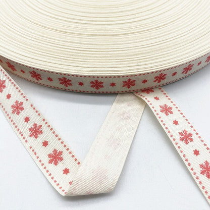 New 5yards 15mm Christmas Printed Polyester Cotton Ribbon DIY Wedding Christmas Party