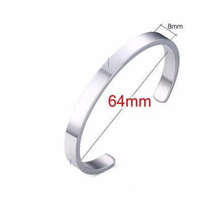 Solid Golden Flat 6mm 8mm Cuff Bangles for Men Bracelet Brackelts Brazalet Bileklik Braslet