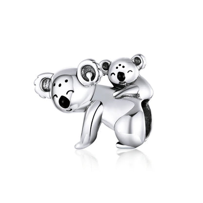 BISAER 925 Sterling Silver Couple Girl Boy Pendant Charm Pineapple Strawberry Dessert Beads for Women Bracelet DIY Fine Jewelry
