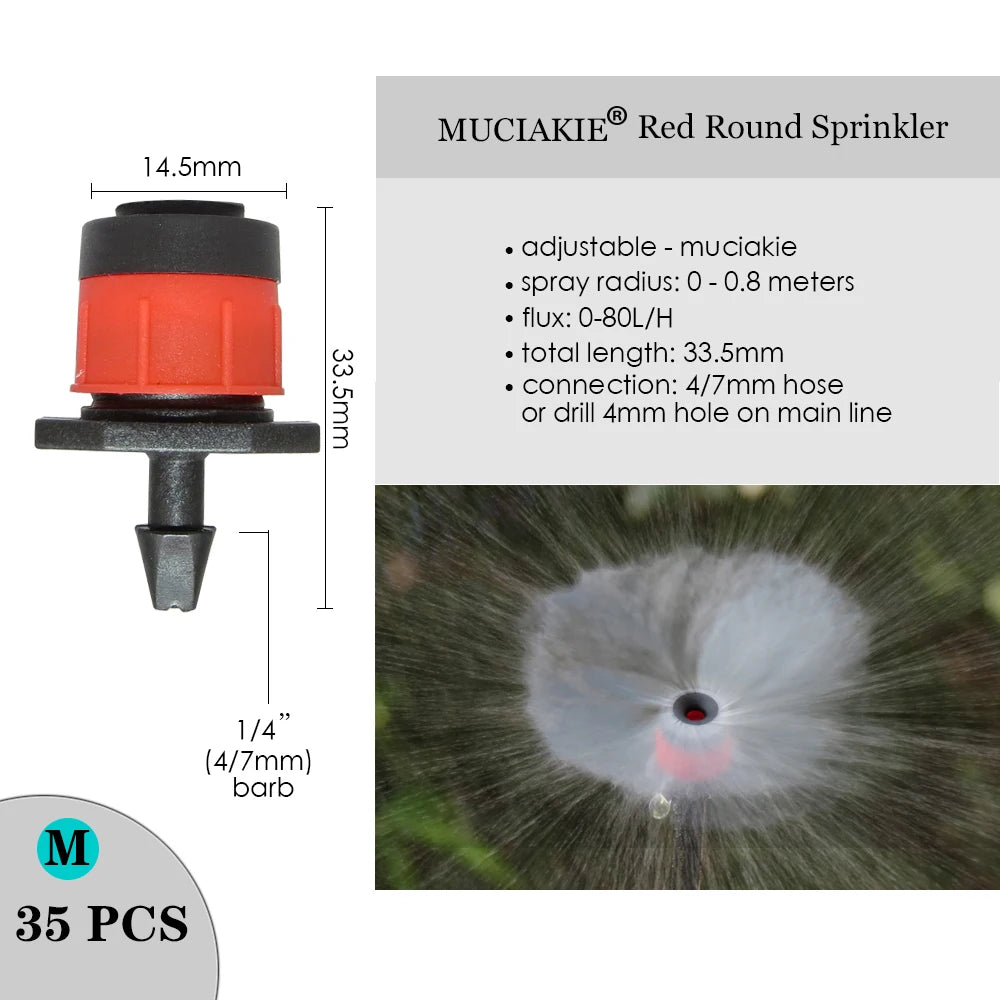 MUCIAKIE Variety Style Adjustable Irrigation Sprinkler Garden Emitters Stake Dripper Micro Spray Rotating Nozzle Watering Arrow