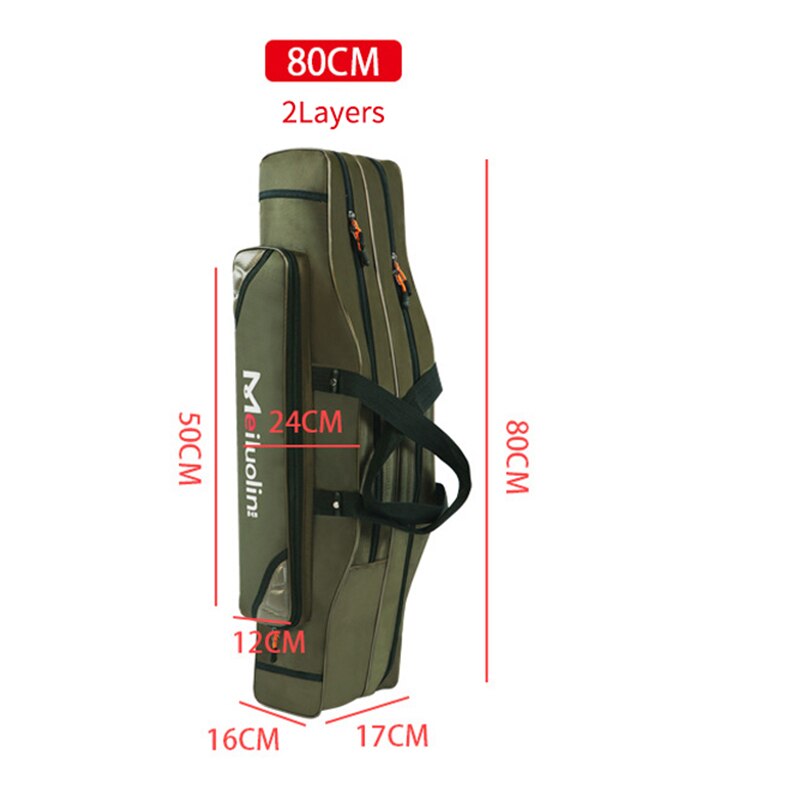 Oxford Fishing Bag Thicken 2/3 Layers 120cm Portable Fishing Tackle Bag Folding Fishing Rod Handbag Big Capacity Backpack XA115G